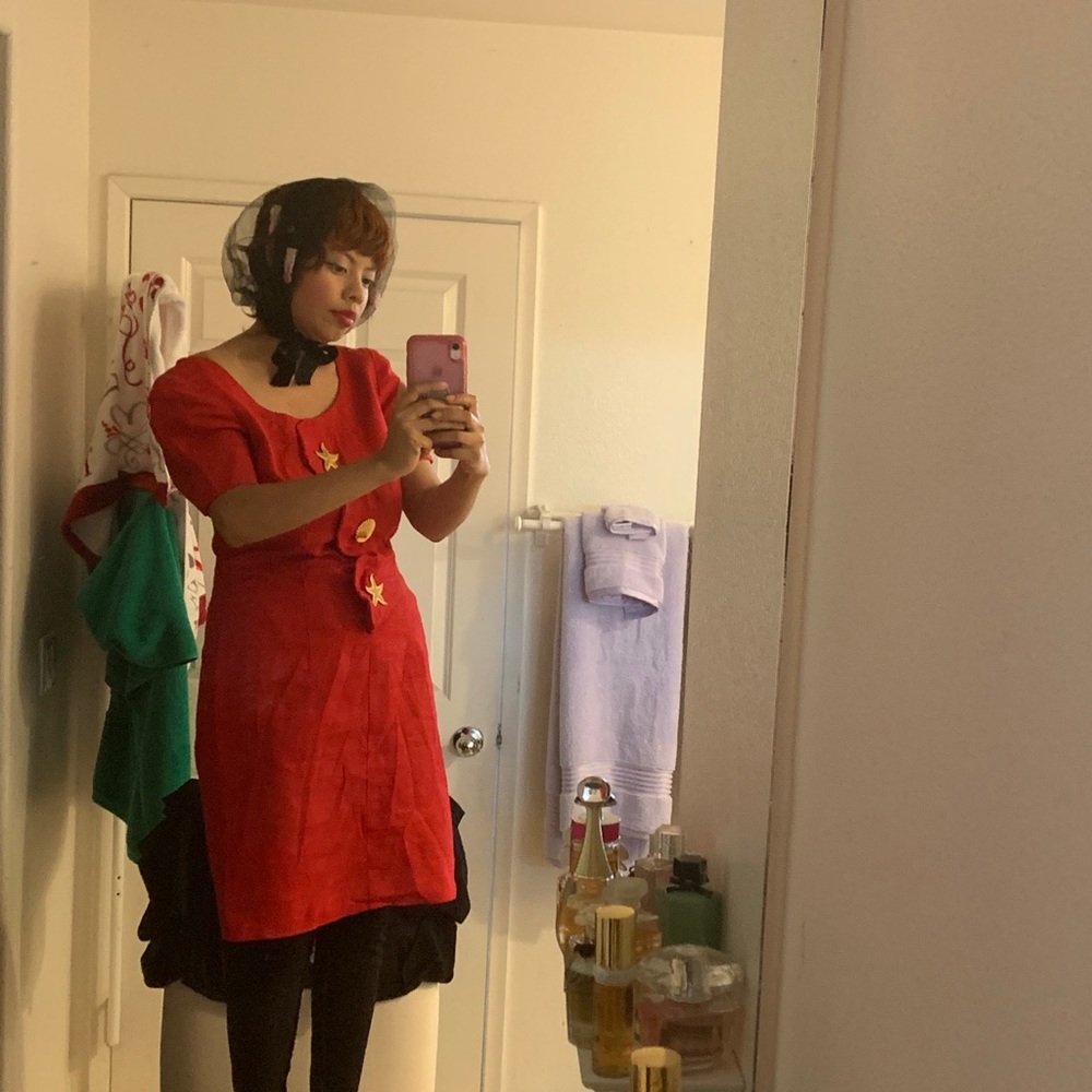 Vintage Nautical Red Sailor Dress